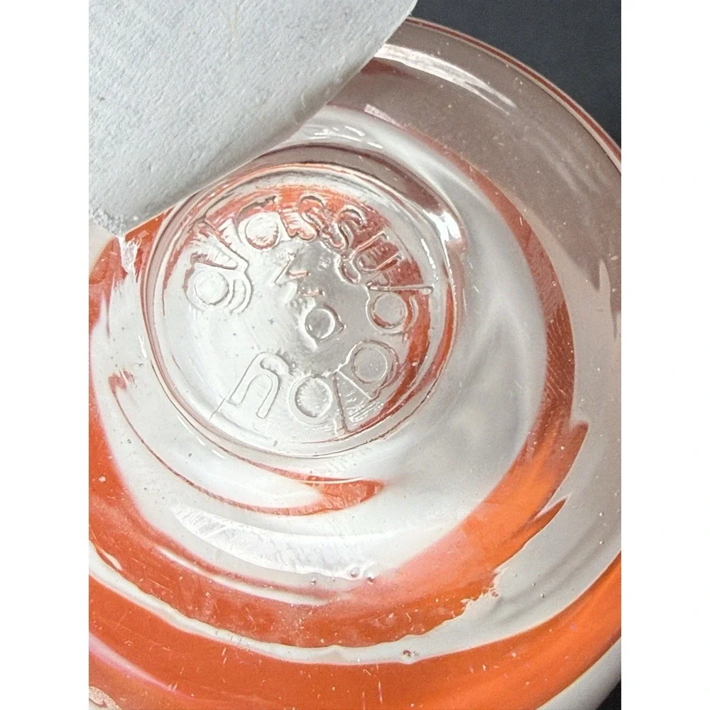 Glassybaby Candle Holder CANDY CANE Glass Votive‎ Holder Pre Triskelion 1960